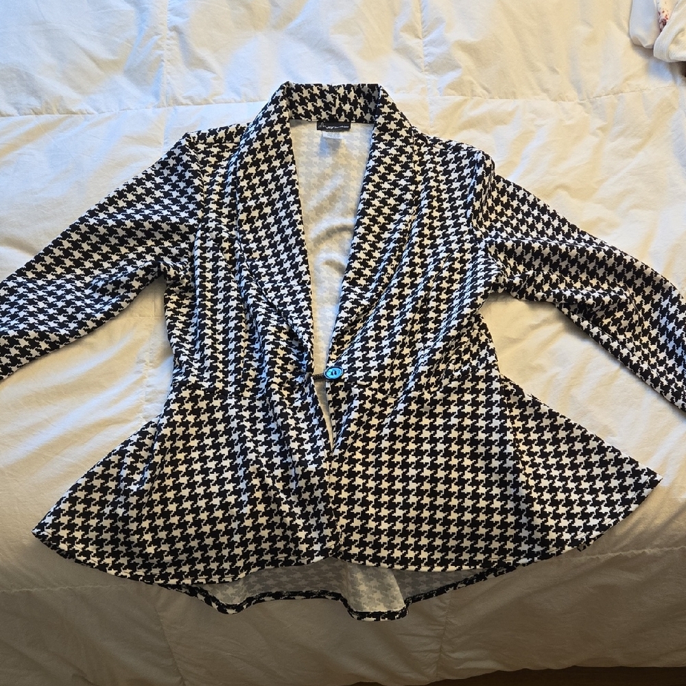 Elegant Houndstooth Women's Blazer